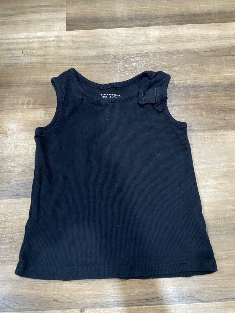 Black Sleeveless Tank Top with Bow - Kids